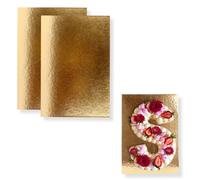 Platos para tartas, 30x20 cm, 15 unidades, con revestimiento dorado por ambos lados, de cartón
