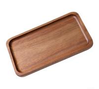 Platter Rectangular de para madera de Acacia para Postres y Frutas para estilo Oriental - Bandeja Apilable 28x10.2cm(A)