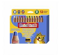 Playcolor pack de 12 lapices de colores de punta gruesa + sacapuntas -