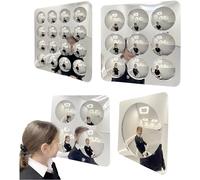 Playlearn Juego de 4 espejos convexos sensoriales de burbujas para pared, 51 x 51 cm, para equipos sensoriales acrílicos, panel de espejo abombado para interiores, juegos visuales y exploración