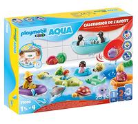 PLAYMOBIL 1,2,3 Aqua 71086 Calendario de Adviento para niños, Diversión en el baño, con Animales Que flotan, Juguetes para la bañera, Juguetes para niños a Partir de 1,5 años