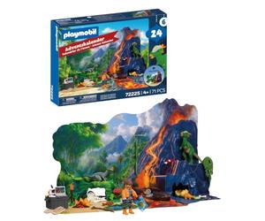 PLAYMOBIL | Dinos | Calendario de Adviento | Aventura de 24 días con Explorador, Dinosaurios, fósiles y Escenario de Jungla prehistórica | para niños a Partir de 4 años | 72225