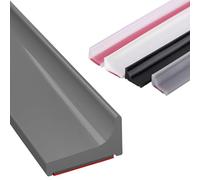 Playolay Barrera de Agua para Ducha, junta Mampara, Perfil de Silicona, Borde Plato Ducha, Vierteaguas para Encimeras, Ideal para Baños Modernos y Sin Fugas (Gris, 1 Metro)