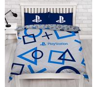 Character World Playstation PYSBLEDD001UK2 - Funda de edredón Doble con Licencia Oficial de Sony, Reversible, con Funda de Almohada a Juego, polialgodón, Azul, PYSBLEDD001UK2
