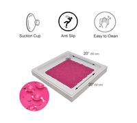 Plaza Tres Aguas - Alfombrilla de baño Cuadrada Antideslizante para Ducha 50*50cm , 100% PVC - Tendance Fuchsia
