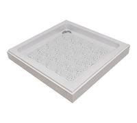 Plaza Tres Aguas - Alfombrilla de baño Cuadrada Antideslizante para Ducha 50*50cm , 100% PVC - Tendance White