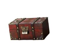 PLCPDM Elegante baúl de almacenamiento para monedas y recuerdos Elegante joyero antiguo con con bisagras Cofre de madera decorativo Cofre de almacenamiento decorativo