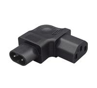 PLCPDM IEC320 C8 a C13 Enchufe de alimentación con curvatura hacia la Derecha, 8 en Forma de Macho a C13 Adaptador de Enchufe de conversión de Curva Lateral Extensión Macho a