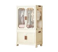 Plegable Armario Auxiliar Pequeño Dormitorio con Ruedas Gran Capacidad Armario Vestidor Abierto Grande con Barra para Colgar Ropa para Armarios Dormitorios Apartamentos Baño