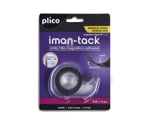 PLICO Cinta Adhesiva Magnética Iman-Tack para Materiales Ligeros, 3m x 19mm (Set de 12)
