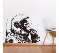 PLIGREAT Banksy - Adhesivo decorativo para pared, diseño de mono, astronauta, gorila, graffiti, mono, despegar y pegar, para dormitorio de niños, sala de estar, sala de juegos, decoración de 90 x 30