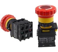 PLiLiEI 1 interruptor de parada de emergencia con luz de 22 mm - LA38 para arranque eléctrico LA155-A-11ZS (base NC de 220 V-3 NC)