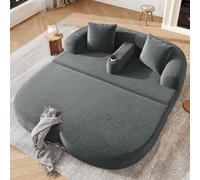 PLLBIKK Sofá cama plegable, 176 x 184 x 47 cm, sofá con función de dormir | Sofá plegable 2 en 1 de pana con función de salón, comprimido al vacío, sin montaje, reposabrazos extraíble con soporte para