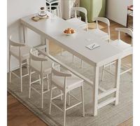 Pllrbvshs Mesa Bar Alta Rectangular Madera Maciza, Mesa Comedor Estrecha Moderna Detrás Sofá para Salón Pub Restaurante Sin Taburete.(White,160x40cm/63x15.7in)