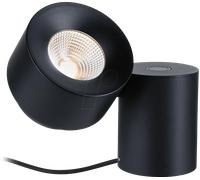Paulmann 79776 Luminaria de sobremesa LED Puric Pane 3-Step-Dim incl. 1x3 W regulable, luminaria de sobremesa, negro, metal, plástico 2700 K