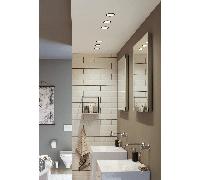 Paulmann 93408 Luminaria empotrable LED Cole redonda incl. 3x6,5 W, foco empotrable regulable, negro, plateado, lámpara empotrable, plástico, aluminio zinc, foco de techo 2700 K