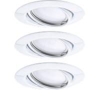 Paulmann 93422 Luminaria empotrable LED Base, redondo, incl. 3x5 W, foco empotrable, blanco, foco, metal, lámpara empotrable 3000 K GU10
