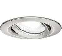 Paulmann 93671 Luminaria empotrable LED Nova Plus, redonda, orientable, 6 W IP65 reg., Spot, acero mate, aluminio-zinc, lámpara empotrable 4000 K GU10