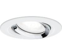 Paulmann 93673 Luminaria empotrable LED Nova Plus, redonda, orientable, 6 W IP65 reg., Spot, blanco mate, cromo, aluminio-zinc, lámpara 4000 K GU10