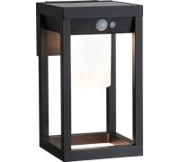 Paulmann Marisol 94572 - Lámpara solar de pared para exteriores (IP44, incluye 1 bombilla de 5,5 W, luz blanca cálida, color negro, inalámbrico, plástico, 3000 K)