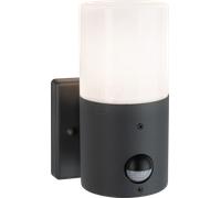 Paulmann 94648 Luminaria exterior aplique Tubs con det.movim. IP44, red., máx. 15 W gris mate, luminarias ext. metal, plástico luminaria jardín E27