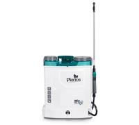 Plonos Pulverizador a presión pulverizador de Espalda Capacidad 16 l batería 8 Ah 12 V 4 boquillas Lanza con Mezclador Blanco