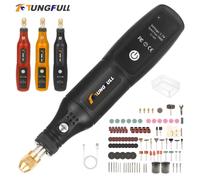 Pluma de grabado inalámbrica recargable por USB, herramientas Dremel, taladro eléctrico inalámbrico, herramienta rotativa, taladro manual inalámbrico para joyería de vidrio Black A