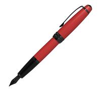 Cross Bailey - Pluma estilográfica (lacado en rojo mate, con atributos PVD, color negro pulido, punta fina
