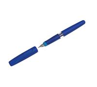 Pluma Estilográfica Pelikan ILO con Cuerpo Azul, Plumín Ultraplano, para la Escuela y la Oficina, para Diestros y Zurdos, Cartucho Azul Incluido, Recargable, Made in Germany