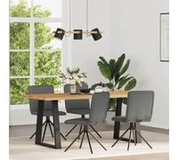 Plumbpyr Juego de 2 mesas de comedor de madera de pino maciza natural de 100 x 32,5 x 49 cm con marco de acero, ahorro de espacio y versátil, para comedor, cocina, apartamento, duradero y estable