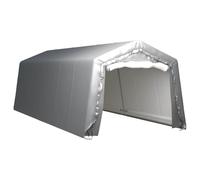 Plumbpyr Tienda de campaña de 300 x 750 cm, acero gris, material PE impermeable, marco de acero galvanizado, resistente a los rayos UV, con diseño de puerta grande, ideal para cobertizos de jardín