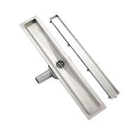 Plumbsys Canaleta de Ducha acero inoxidable 60cm,2 en 1 enlosable de doble cara，de Sifón 360° con dispositivo desodorante y filtro de pelo, Canal de Drenaje de conjunto completo