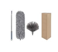 Plumero Atrapapolvo Plumero telescópico Lavable Largo Extensible de 250 cm, Cepillo Microfibra Multifuncional, fregona for Quitar telarañas y Limpiar el Polvo(Grey)