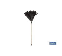 Cofan | Plumero con Pluma de Avestruz y Mango de Madera | Color marrón | Pack de 12 | Venta Unitaria | Medidas 87 x 26,5 x 9 cm
