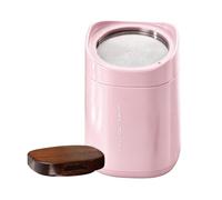 Plumero de azúcar en polvo, pantalla magnética para café, refresco, cacao | Con tapa de madera de acero inoxidable, desmontable, lavable, de malla fina, para bebidas, postres, pan, pasteles, pasteles