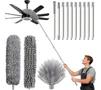 Plumero telescópico lavable, plumero de 4,9 m, lavable, accesorios de limpieza, tres cabezales de limpieza para diferentes escenarios de aplicación