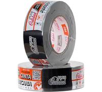 Plus Calidad Cinta Americana Extrafuerte 48mm x 50m x 0.2mm Color Negro para Embalaje, Cajas de Cartón de Mudanzas, Reparación. Precinto para Sellados Seguros, Fuertes y Resistentes (02 Rollos Negro)