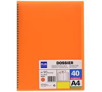 Plus Office 13461-40-OR - Carpeta con 40 fundas y espiral, A4, color naranja