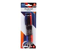 Plus Office - Bolígrafos Retractil GP, Tinta Ultra Suave, Uso de Oficina, Casa y Escolar, Colores Surtidos, Trazo de 0,7 Mm (Pack de 3)