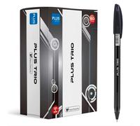 Plus Office Boligrafos Unimax Trio DC VFI Tinta Fluida Viscosa Punta de Níquel - Negro - Caja de 50 Unidades