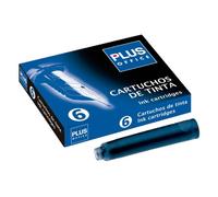 Plus Office Caja de 6 Recambios para Pluma Cartuchos de Tinta - Azul