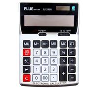 Plus Office - Calculadora Plus de Sobremesa para Oficina, Escuela y Negocio, Con Auto apagado y Pantalla LCD, Calculadora de Escritorio con Alimentación Doble Solar y Batería (Plus SS-280N)