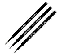 Plus Office - Recambios para Boligrafo Borrable Retractil, Tinta De Gel, Color Negro, Punta de 1 mm y Trazo de 0,7 mm. (Pack 3 Recambios Negros)