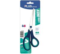 Plus Office - Tijera de Oficina 21.5cm, Multiusos de Acero Inoxidable, Agarre Ergonomico y Comodo, para Manualidades, Oficinas y Hogar - Color Azul y Verde