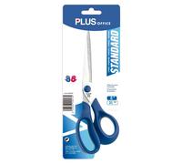 Plus Office - Tijera de Oficina de Acero Inoxidable 21cm, Agarre Ergonomico y Comodo, Standard, Multiusos, Color Azul