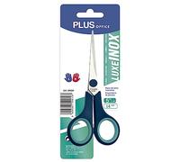 Plus Office - Tijera de Oficina, Multiusos de Acero Inoxidable, Agarre Ergonómico y Cómodo, 14 cm, para Manualidades, Oficinas y Hogar - Color Azul y Verde