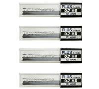 Plus Office Tubo de 12 Minas, Dureza HB, 0.7mm (Pack de 4 tubos)