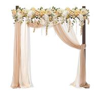 PlusFive Arco de boda de 2,28 m, soporte cuadrado de madera para telón de fondo, cenador de jardín, marco de arco de boda grande para propuestas, bodas, cumpleaños, día de San Valentín, decoración de