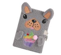 Plush Puppy Journal Locked Diary with Key - Cute Secret Dog Book Jig