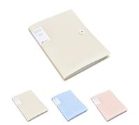 PLUSHCEWT A4 Carpetas de Fundas, Carpeta de Presentación con 30 Bolsillos y Fundas de Plástico con Cuerda de Seguridad, Ideal para Uso Escolar y de Oficina (Beige)